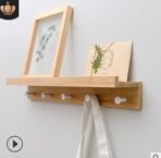 Creative word partition shelf wall hanging wall solid wood hook rack wall shelf - furniture design