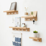 Creative word partition shelf wall hanging wall solid wood hook rack wall shelf - dining furniture