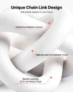 Wood Chain Link Decor, 3 Link, Hand Carved Wooden Knot Decor, Coffee Table Decoration Modern Shelf Accents, Decorative Objects For Home Living Room Bedroom Entryway Farmhouse Bookshelf, White - decorative item