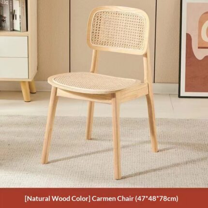 Solid Wood And Rattan Dining Chair Home Use Campana Chair - bedroom furniture