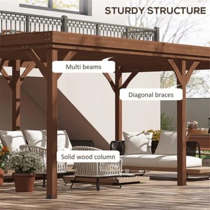 Original Outdoor Wooden Gazebo - natural wood