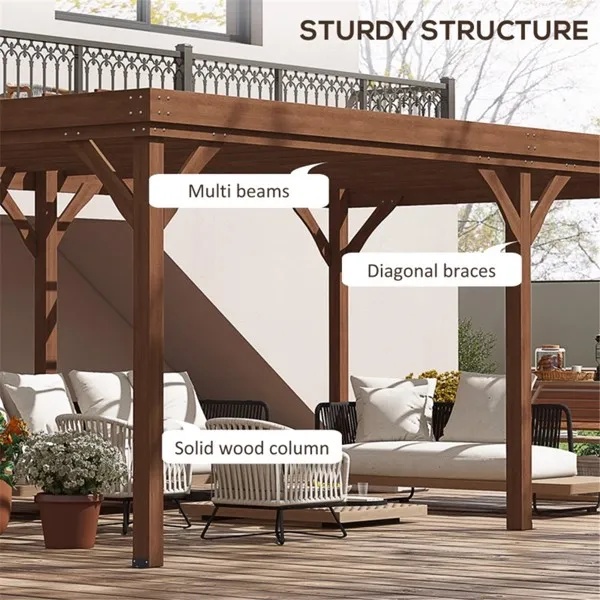 Original Outdoor Wooden Gazebo - natural wood