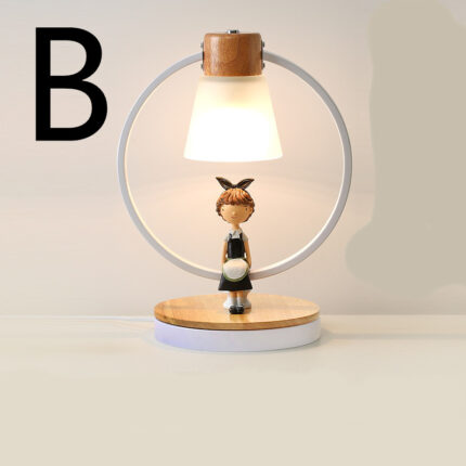 Solid Wood Bedroom Bedside Table Lamp - home furniture