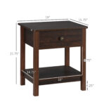 Dark Brown Nightstand With Drawer And Shelves Compact Design For Small Spaces Bedroom Furniture - home furniture