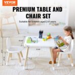 Kids Table And 2 Chairs Set, Toddler Table And Chair Set, Children Multi-Activity Table For Art, Craft, Reading, Learning, 1 Table And 2 Chairs - wooden craft