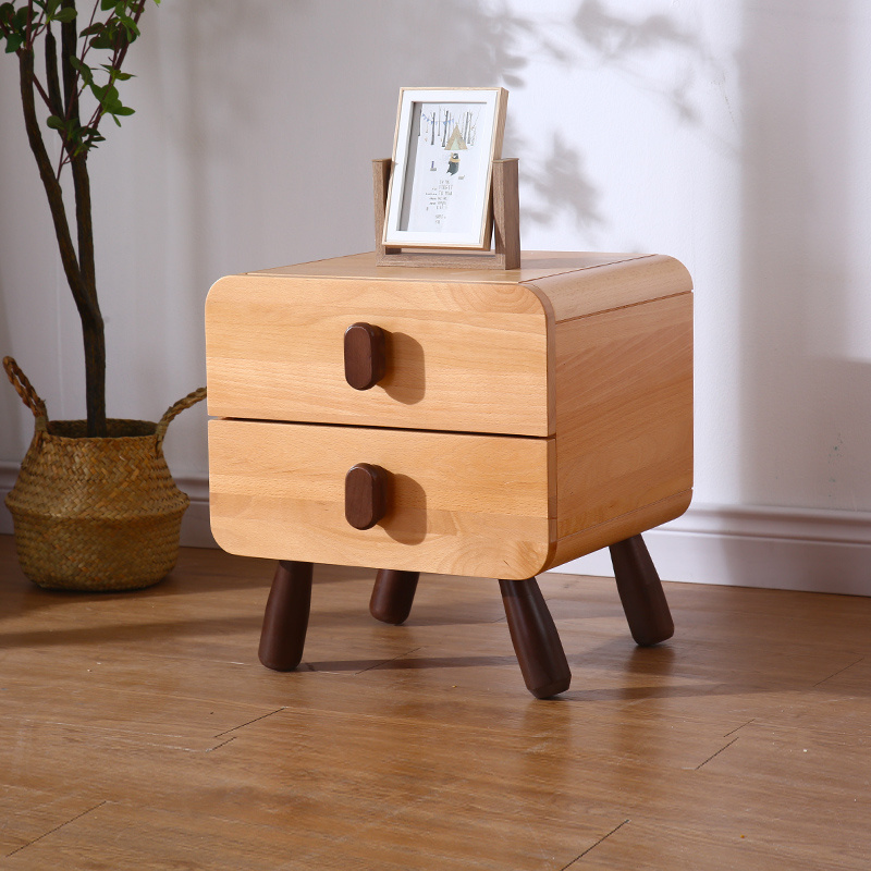 All Solid Wood Children's Bedside Table Modern Bedroom Storage - furniture piece