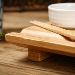 Bamboo wood sushi plate - handcrafted wood