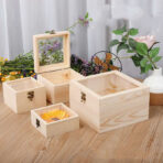 Wooden clamshell gift box Wooden packing box Rectangular tool wooden box - modern furniture
