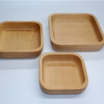 Japanese rubber wood square plate - decorative item