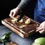 Kitchen Household Parquet Solid Wood Cutting Board - natural wood