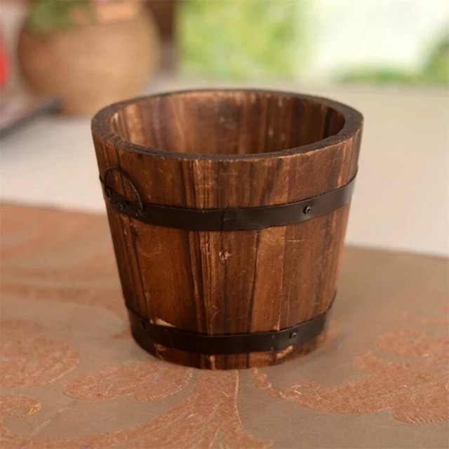Vintage Whiskey Barrel Planter - home accessories