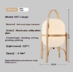 Solid Wood Designer Basket Glass Floor Lamp - wooden decor