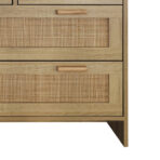 4 Drawer Rattan Cabinet, Suitable For Bedroom, Living Room, Dining Room, Hallway, Easy To Assemble - bedroom furniture