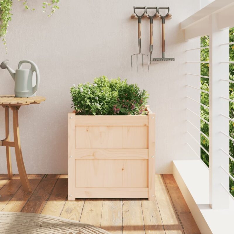 planter 50x solid pine wood planter 2 - natural wood