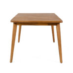 Acacia Wood Dining Table 6-Person Outdoor Table, Farmhouse Furniture For Patio, Garden, Backyard, Teak 180 LBS Weight Capacity 63L - modern furniture