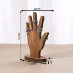 Wooden Jewelry Display Shelf Palm Model Jewelry Storage Wooden Rack - natural wood