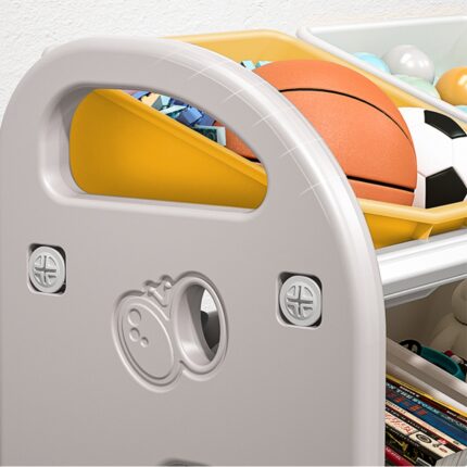 Kids Toy Storage Organizer With 6 Bins - Multi-functional Nursery Furniture Set - bedroom furniture