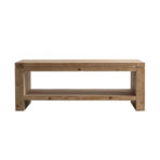 Rectangle Coffee Table With Solid Wood For Living Room, Large 2-Tier Rustic Coffee Table With Storage Shelf, Office And Apartment, Easy Assembly - furniture piece