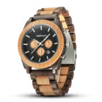 Mens Six Hand Chronograph Calendar Sports Wood Casual Watch - interior decor