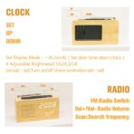 Led Digital Wood Clock Radio Alarm Clock - wooden decor