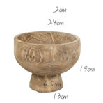 Gourmet Solid Wood High Foot Basin Handmade Fruit Wood Carbonization Plate - interior decor