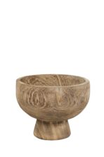 Gourmet Solid Wood High Foot Basin Handmade Fruit Wood Carbonization Plate - rustic wood