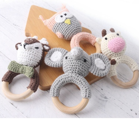 Wooden baby teether - home styling