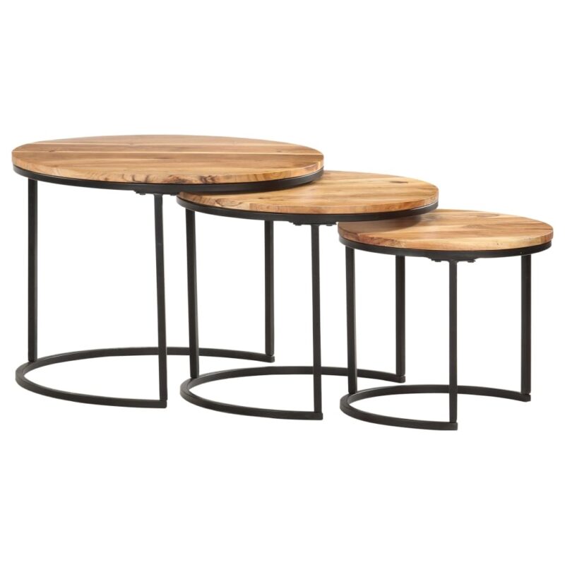 Nesting Tables, 3 Pieces, Solid Acacia Wood - home decor