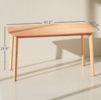 Pine Wood Dining Table For 6, 47 Rustic Rectangular Kitchen Table With Large Tabletop For Dining Room, Natural - wood furniture