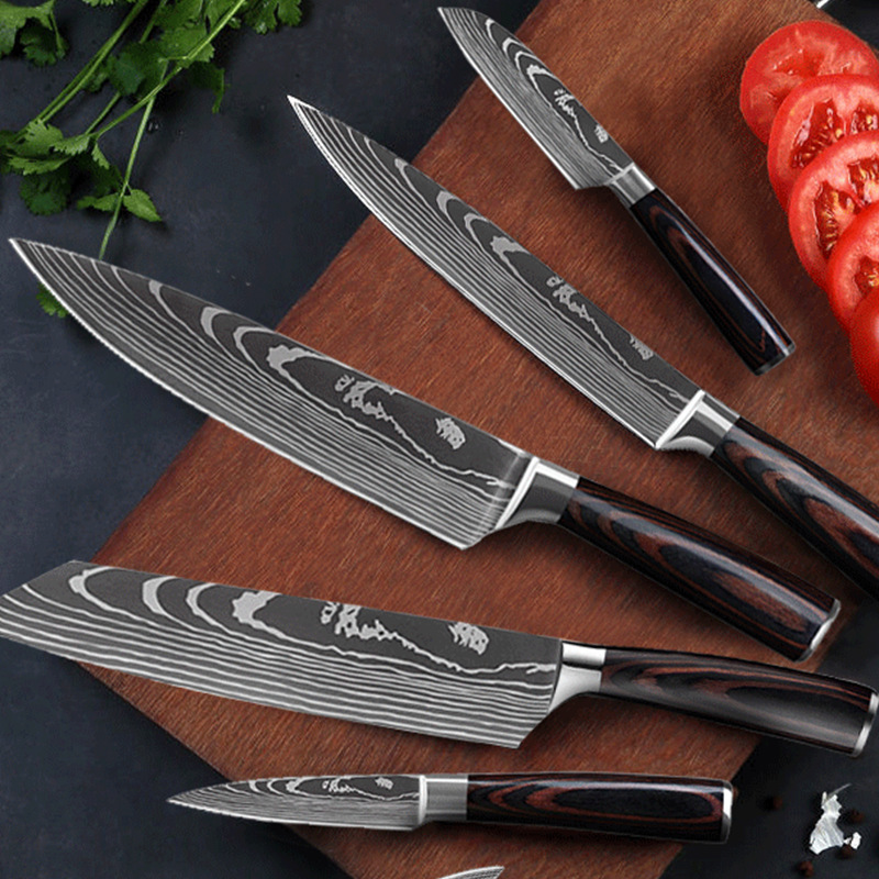 Hand Forged Color Wood Handle Kitchen Knife - home accessories