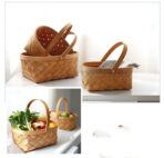 Hand-woven Wood Chip For Picking Fruit Baskets - natural wood