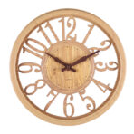 Household Round Hollow Wood Wall Clock - home furniture