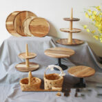Acacia Wood Pallet Wood Dish Dessert Cake - home styling
