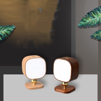 Creative Square Solid Wood Small Night Lamp - furniture design