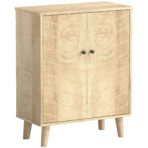 Vintage Storage Cabinet With Double Chevron Doors And Pine Wood Legs, Side Cabinet For Living Room, Kitchen, Bedroom - home accessories