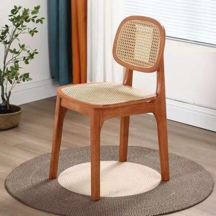 Solid Wood And Rattan Dining Chair Home Use Campana Chair - wooden decor