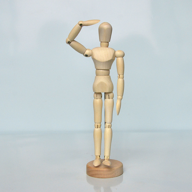 The 8 inch wooden man model has wooden joints - wooden craft