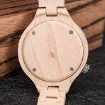 Wooden luminous quartz watch - rustic wood