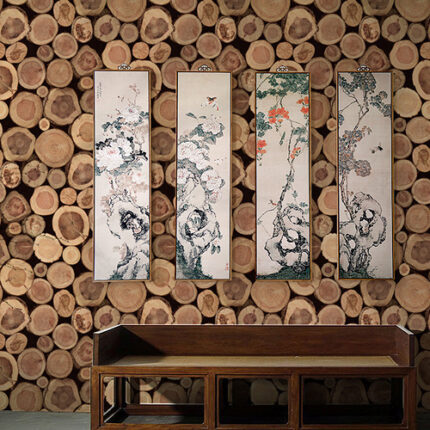 Wood Stump Thickened PVC Wallpaper - home styling