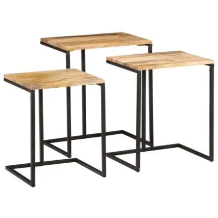Nesting Tables, 3 Pieces, Solid Acacia Wood - modern furniture