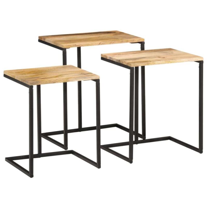 Nesting Tables, 3 Pieces, Solid Acacia Wood - modern furniture