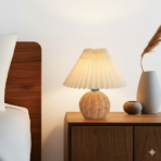 The Amber Glow Rattan Lamp