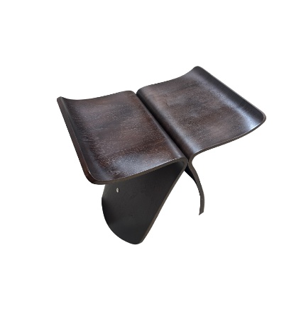 Creative Features Curved Low Stool Walnut Color Solid Wood Chair - home furniture