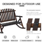 Classic Wooden High-Back Rocker, Carbonized For Garden Serenity & Relaxation, Durable Outdoor Furniture - decorative item
