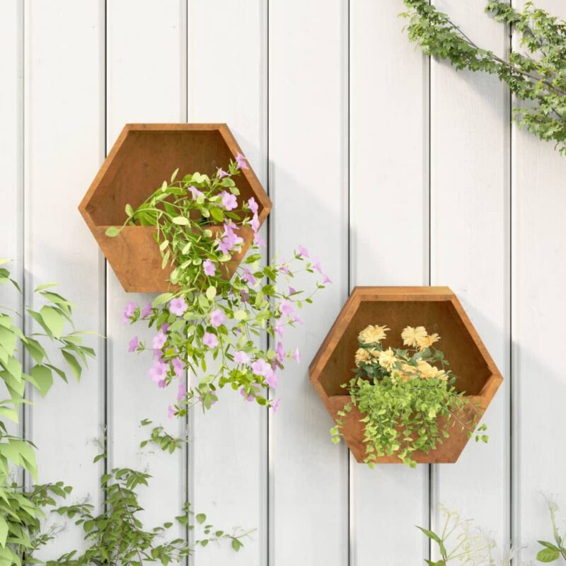 Wall Planter 2 pcs. Rusty Corten Steel 30x - quality furniture
