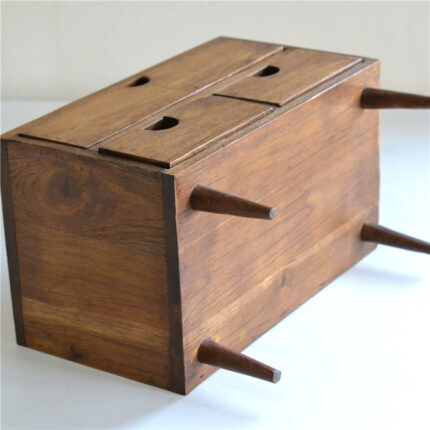 Home Solid Wood Two-layer Drawer Cosmetic Storage Box - handcrafted wood