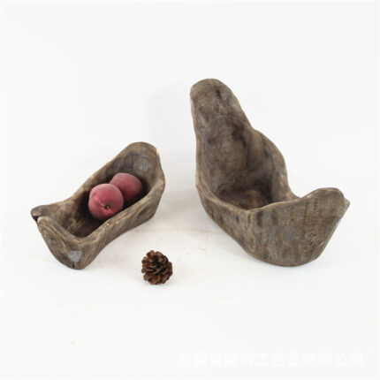 Vintage Old Wabi-sabi Style Wooden Succulent Planter - wooden decor