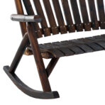 Classic Wooden High-Back Rocker, Carbonized For Garden Serenity & Relaxation, Durable Outdoor Furniture - decorative item