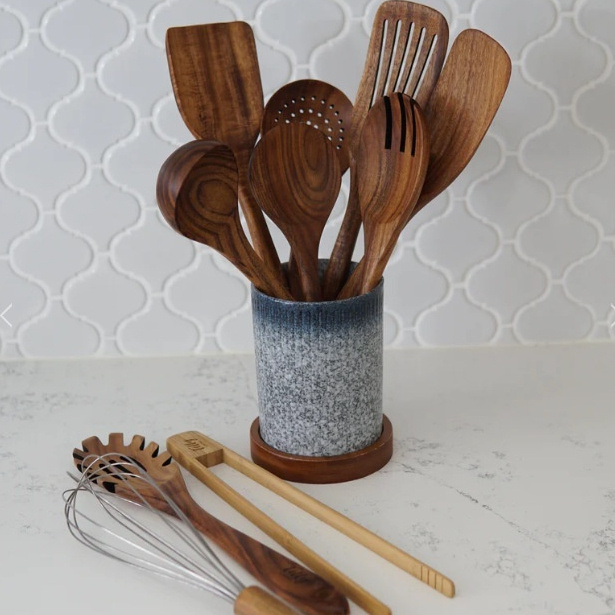 Teak Kitchenware Wooden Turner Long Handle Wooden Spatula Spatula - quality furniture