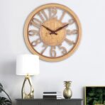 Household Round Hollow Wood Wall Clock - home furniture
